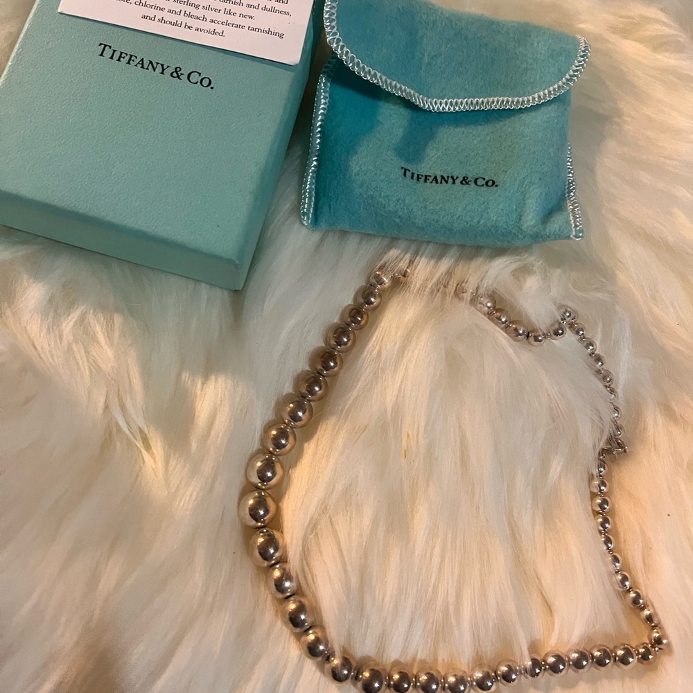 Tiffany & Co. Sterling Silver Graduated Bead Necklace - Silver